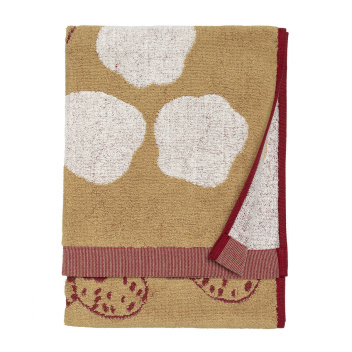 Ręcznik kąpielowy 70x150 KAKSOSET Bath Towel Beige-Maroon-White by Marimekko