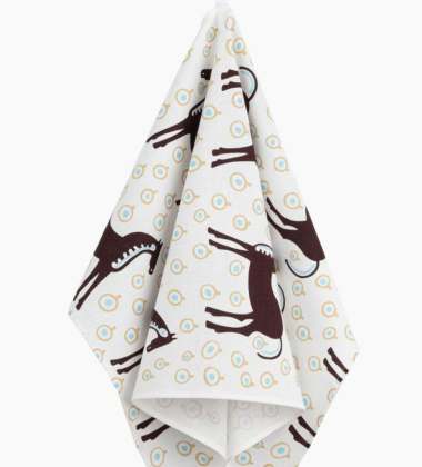 Ścierka kuchenna 47x70 MUSTA TAMMA Tea Towel Dark Brown-Light Blue  by Marimekko