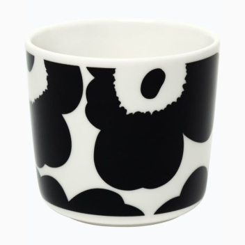 Kubek z porcelany bez ucha 200 ml UNIKKO Black-White Coffee Cup by Marimekko