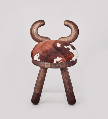 Krzesełko dziecięce drewniane krówka COW CHAIR