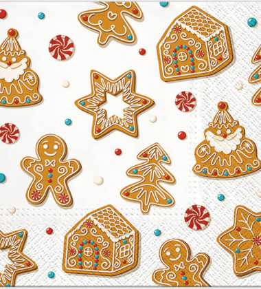 Serwetki papierowe świąteczne 33x33 TAT Christmas Ginger Bread