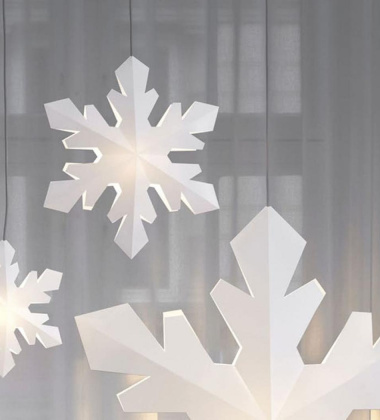 Lampa - Ozdoba Świecący płatek śniegu SNOWFLAKE S 37 cm White