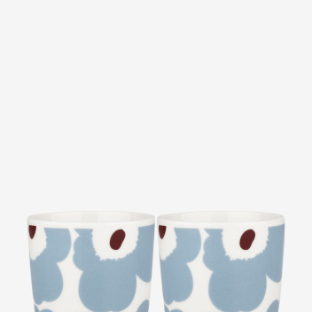 Kubek z porcelany bez ucha 200 ml UNIKKO Blue Grey-White-Wine Red Coffee Cup by Marimekko