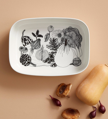 Naczynie do serwowania SIIRTOLAPUUTARHA Serving Dish White-Black by Marimekko