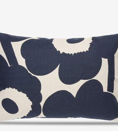 Poszewka na poduszkę lniana 40x60 UNIKKO Light Linen-Dark Blue by Marimekko