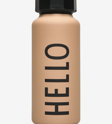 Butelka termiczna na napoje 500 ml HELLO Beige by Design Letters