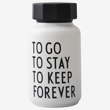 Butelka termiczna na napoje 330 ml TO GO STAY KEEP FOREVER White by Design Letters