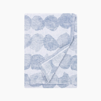 Ręcznik lniany kąpielowy SADE 95x180 Biało-Niebieski