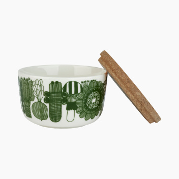 Miseczka z porcelany z pokrywką z korka 250 ml ELOKUUN VARJOT BOWL White-Green-Pink