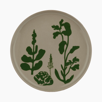 Talerz z porcelany 20 cm ELOKUUN VARJOT PLATE Terra-Green