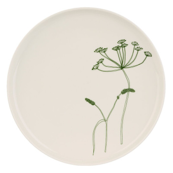Talerz z porcelany 25 cm ELOKUUN VARJOT PLATE White-Green