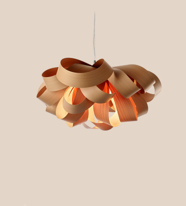 Lampa wisząca z forniru 76x78x37 AGATHA SMALL Wood Beech 22