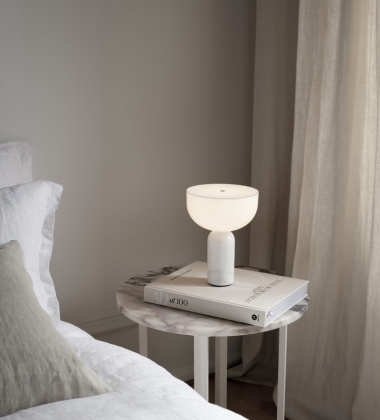 Lampa stołowa KIZU Portable Table Lamp H30 cm Biały Marmur