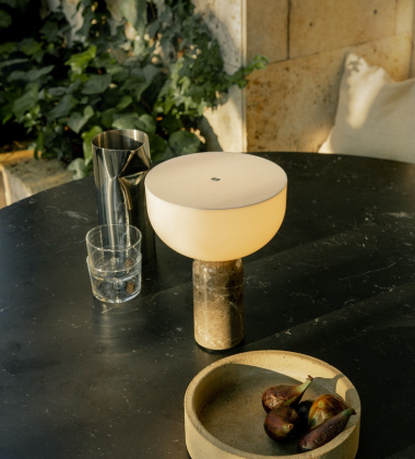 Lampa stołowa KIZU Portable Table Lamp H30 cm Gris du Marais Marble