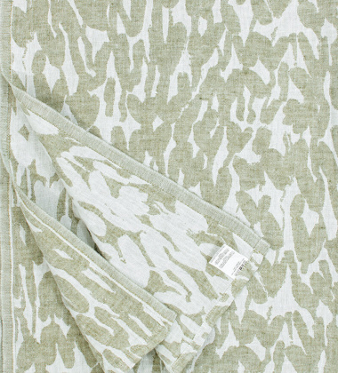 Ręcznik lniany kąpielowy JÄKÄLÄ 95x180 White-Olive