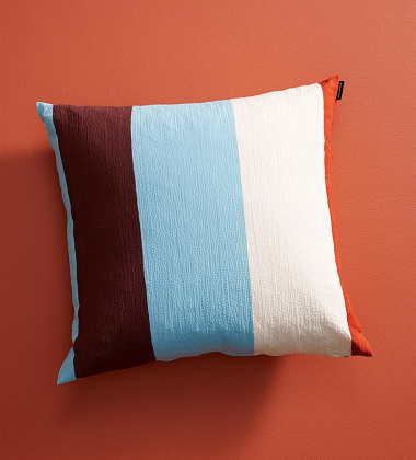 Poszewka na poduszkę 50x50 RALLI Cushion Cover Light Blue-Off White-Orange