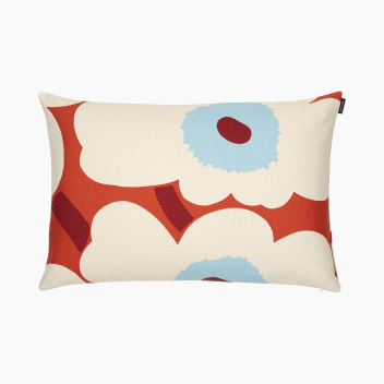 Poszewka na poduszkę lniana 40x60 UNIKKO Beige-Cotton-Orange by Marimekko