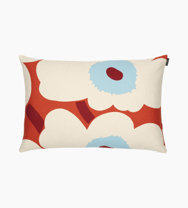 Poszewka na poduszkę lniana 40x60 UNIKKO Beige-Cotton-Orange by Marimekko