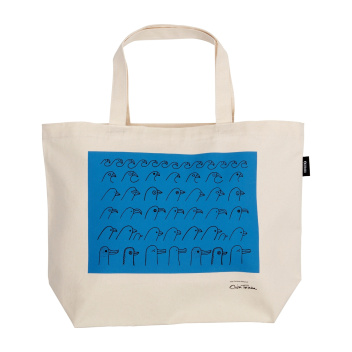 Torba bawełniana BIRDHOUSE Canvas Tote Bag Oiva Toikka 50x38x14 Blue