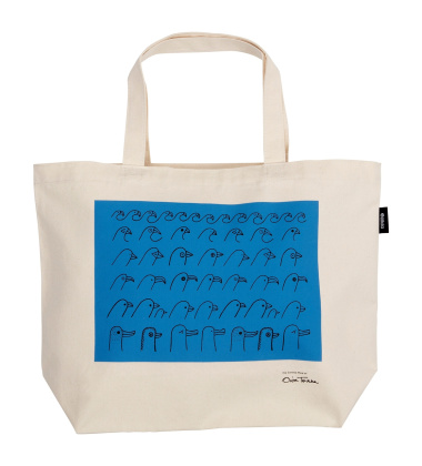 Torba bawełniana BIRDHOUSE Canvas Tote Bag Oiva Toikka 50x38x14 Blue