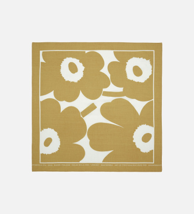 Bawełniana apaszka Astrilli Unikko Scarf 55x55 cm Light Brown - Off White