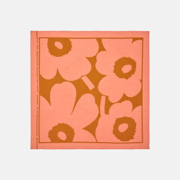 Bawełniana apaszka Astrilli Unikko Scarf 55x55 cm Ochre - Peach