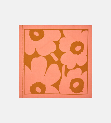 Bawełniana apaszka Astrilli Unikko Scarf 55x55 cm Ochre - Peach