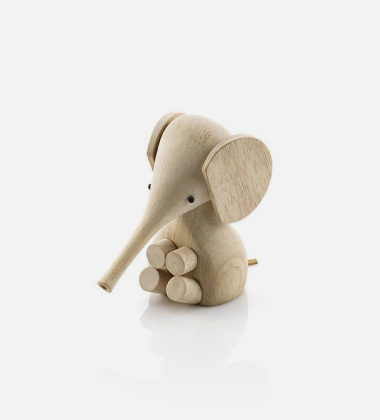 Drewniany Słonik ELEPHANT 11 cm Drzewo Kauczukowe