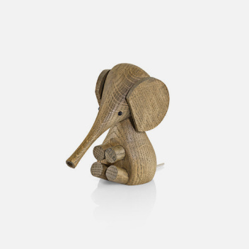 Drewniany Słonik ELEPHANT 11 cm Palony Dąb