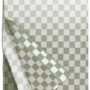 Koc wełniano-bawełniany SHAKKI 130x180 Beige-Olive-White