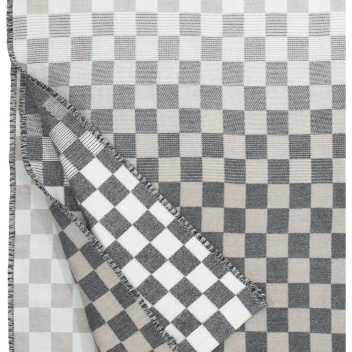 Koc wełniano-bawełniany SHAKKI 130x180 Beige-Black-White