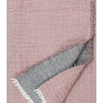 Koc wełniany dwustronny - dwukolorowy DUETTO 140x180 Rose-Grey