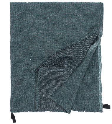 Ręcznik z gniecionego lnu NYYTTI 38x38 Ciemna zieleń