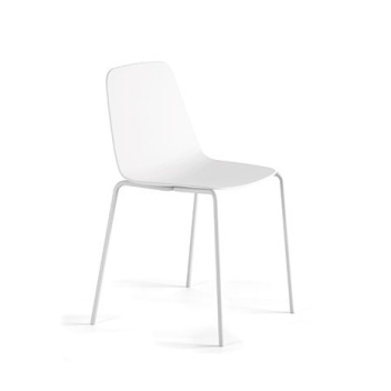 Krzesła na nogach - 2 SZTUKI - MAARTEN PLASTIC CHAIR White-White