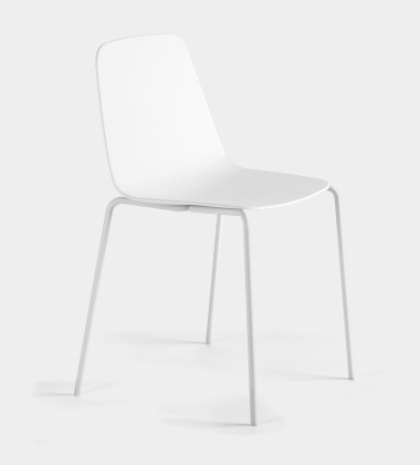 Krzesła na nogach - 2 SZTUKI - MAARTEN PLASTIC CHAIR White-White