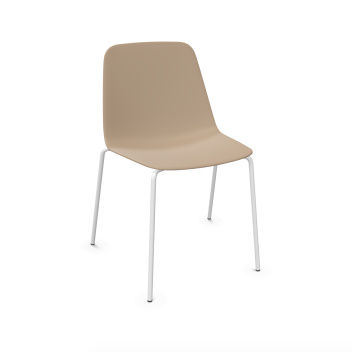 Krzesła na nogach 2 szt. MAARTEN PLASTIC CHAIR Taupe-White