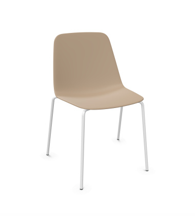 Krzesła na nogach - 2 SZTUKI - MAARTEN PLASTIC CHAIR Taupe-White