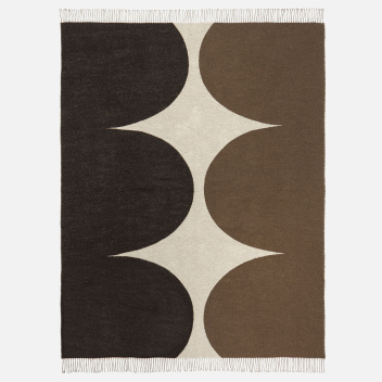 Koc wełniany dwustronny 130x170 HARKA Blanket Brown-Charcoal-Linen