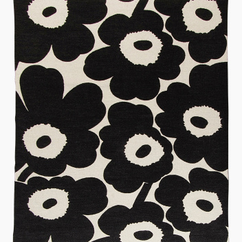 Koc wełniany dwustronny 130x180 UNIKKO Blanket Black-White