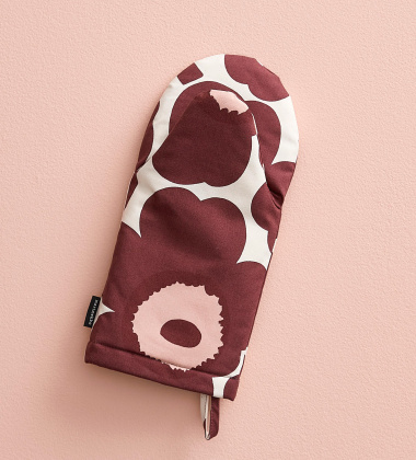 Rękawica kuchenna 15x31,5 PIENI UNIKKO Oven Mitten Burgundy-Cotton-Pink