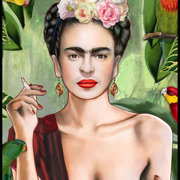 Plakat 50x70 FRIDA KHALO CON AMIGOS