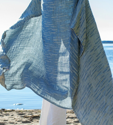 Obrus lub Narzuta OSMANKAAMI 145x200 Linen-Rainy Blue