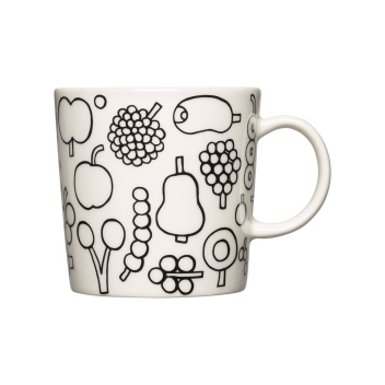 Kubek z porcelany 300 ml FRUTTA Oiva Toikka Mug Black-White