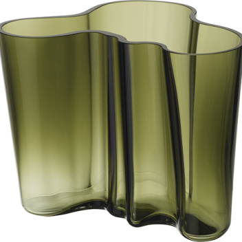 Wazon szklany ALVAR AALTO VASE 16 cm Zieleń Mchu