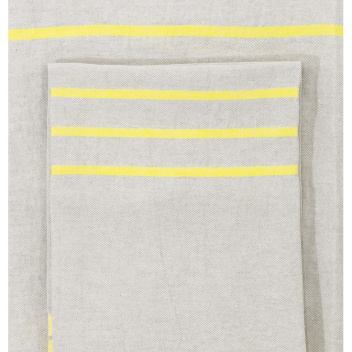 Ręcznik lniany kąpielowy USVA 95x180 Lniano-Żółty