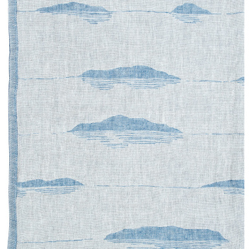 Ręcznik lniany kąpielowy MERELLA 95x180 Lniano-Rainy Blue