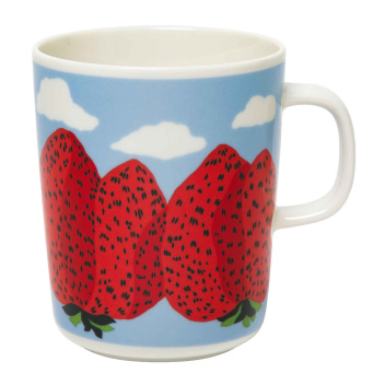 Kubek z porcelany 250 ml MANSIKKACUORET Coffee Mug by Marimekko