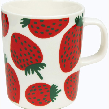 Kubek z porcelany 250 ml MANSIKKA Coffee Mug by Marimekko