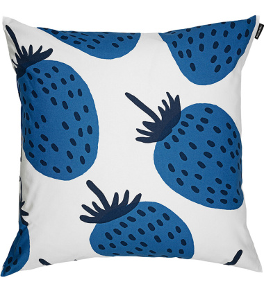 Poszewka na poduszkę bawełniana 50x50 cm MANSIKKA Pieni Cushion Cover Blue-White