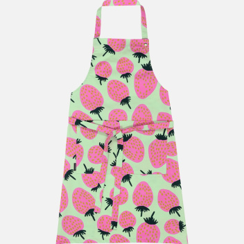 Fartuszek kuchenny 84x85 cm PIENI MANSIKKA Apron Green-Light Green-Pink